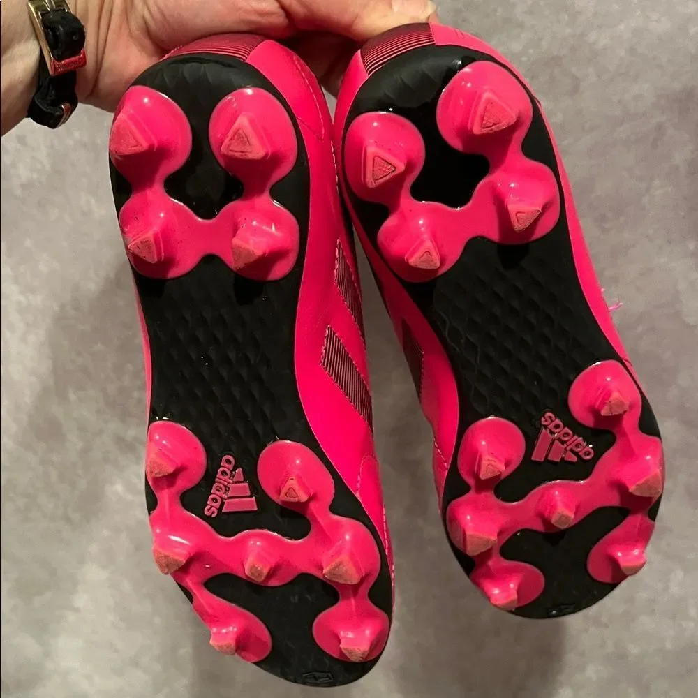 Adidas Goletto Neon Pink Soccer Shoes with cleats size 3.5